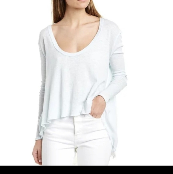 NWT We The Free Bleached Blue TT Special Tee Shirt Tunic L - Picture 2 of 16